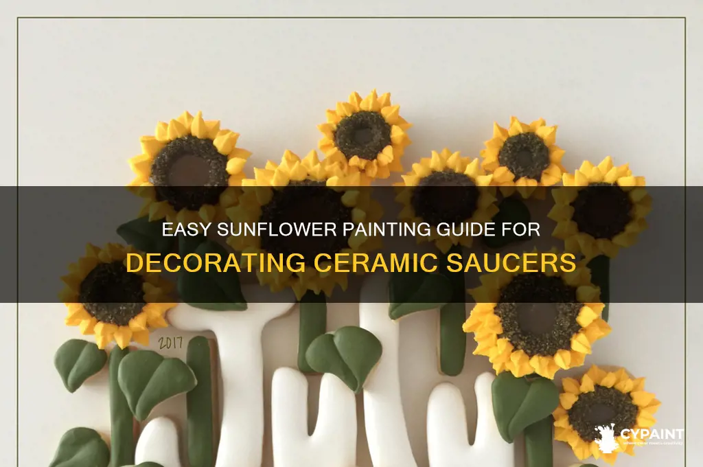 how to paint a sunflower on a saucer