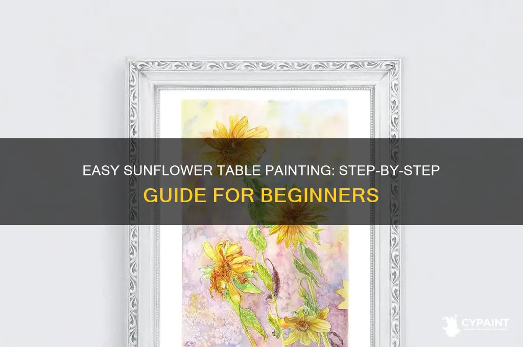 how to paint a sunflower on a table