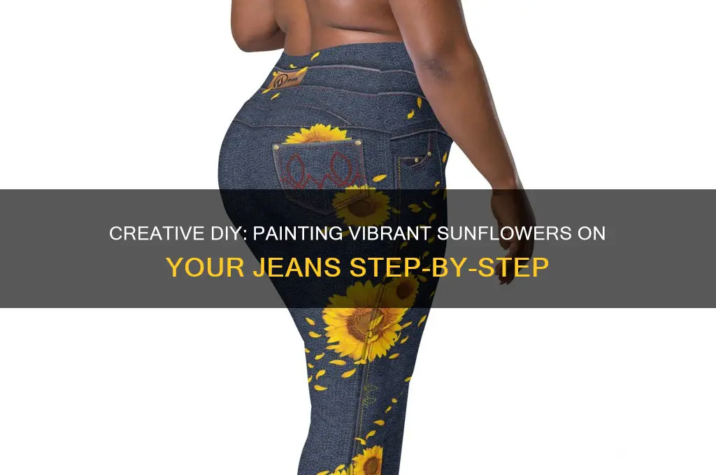 how to paint a sunflower on jeans