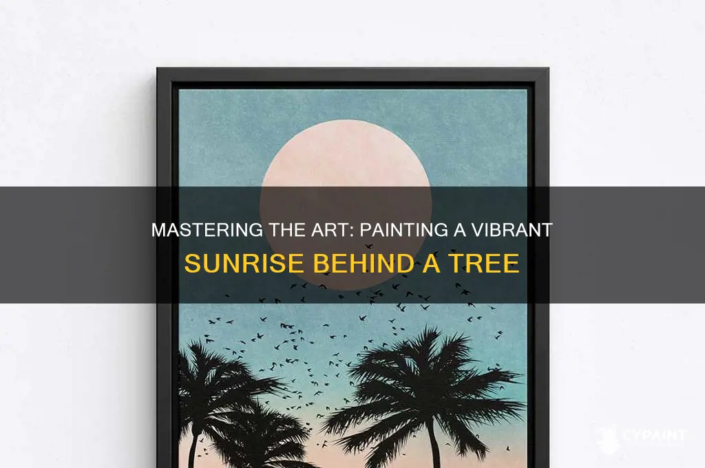 how to paint a sunrise behind a tree