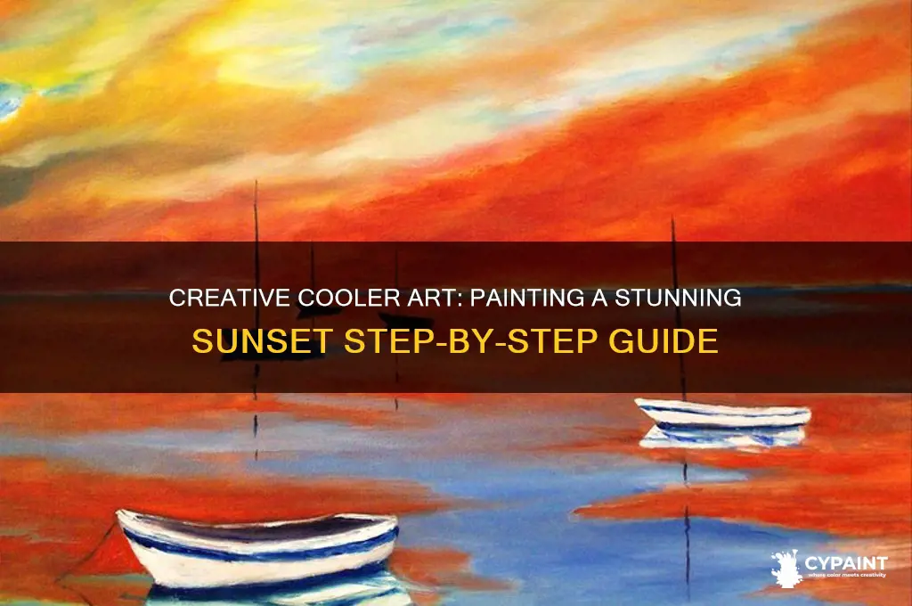 how to paint a sunset on a cooler