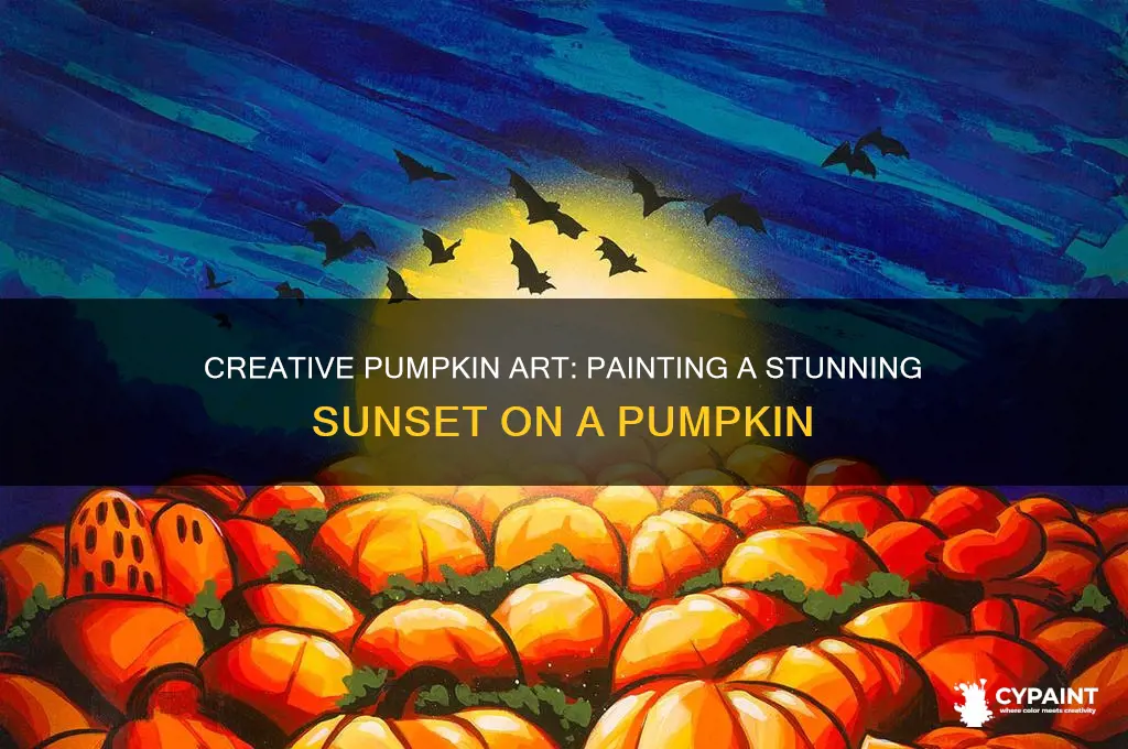 how to paint a sunset on a pumpkin