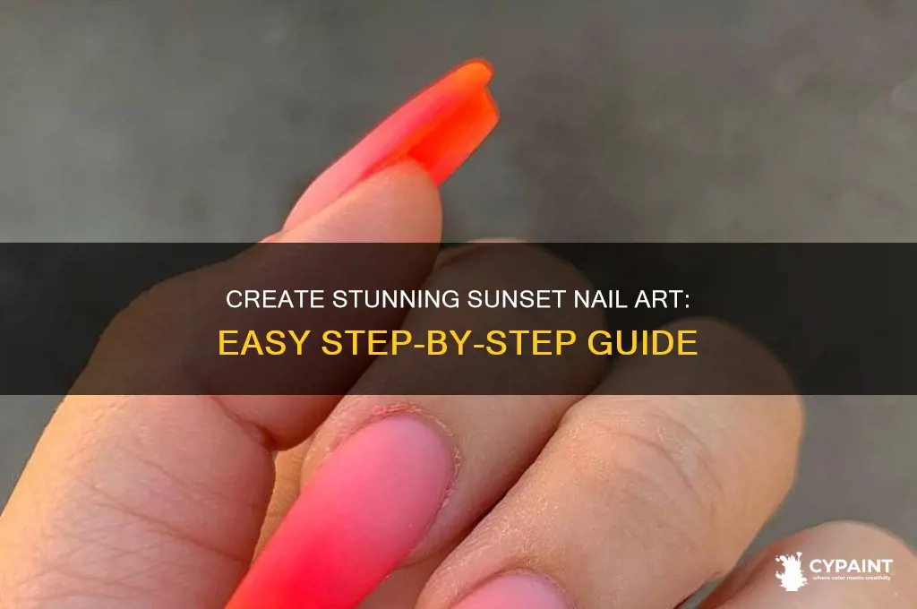 how to paint a sunset on my fingernails