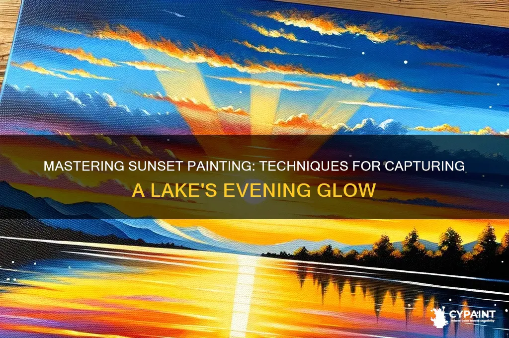 how to paint a sunset over a lake