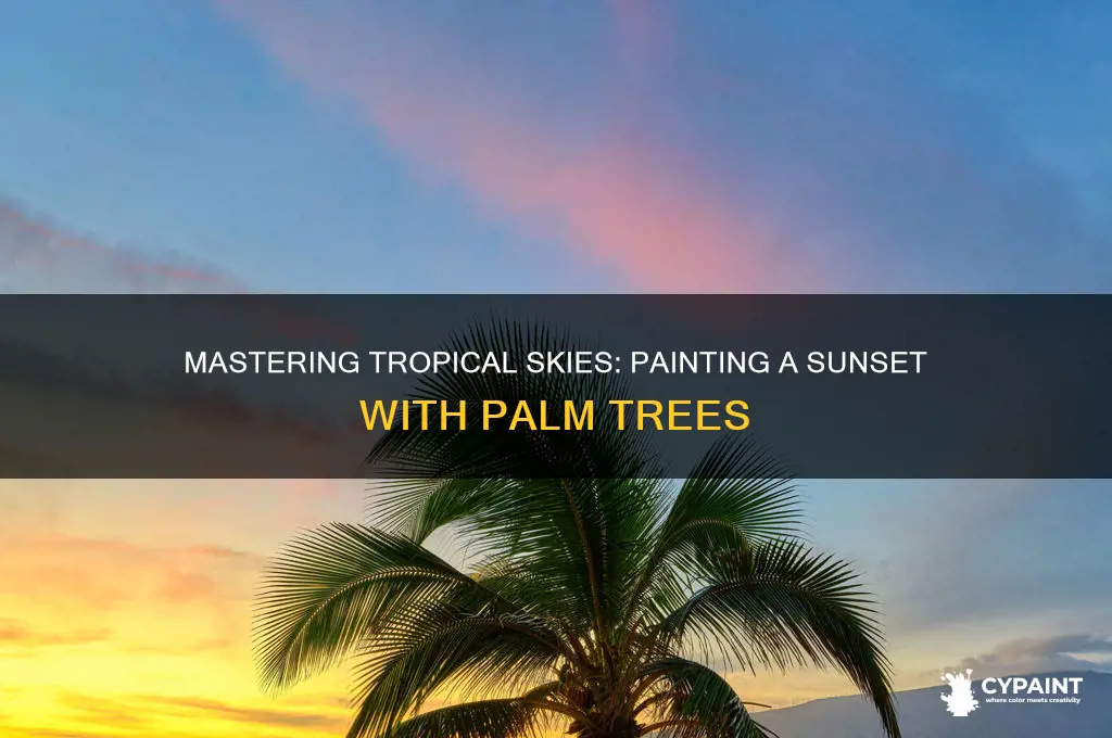how to paint a sunset with palm trees