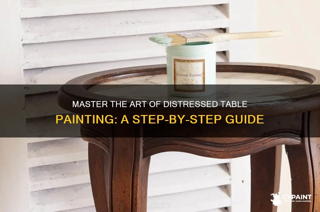 how to paint a table distressed look
