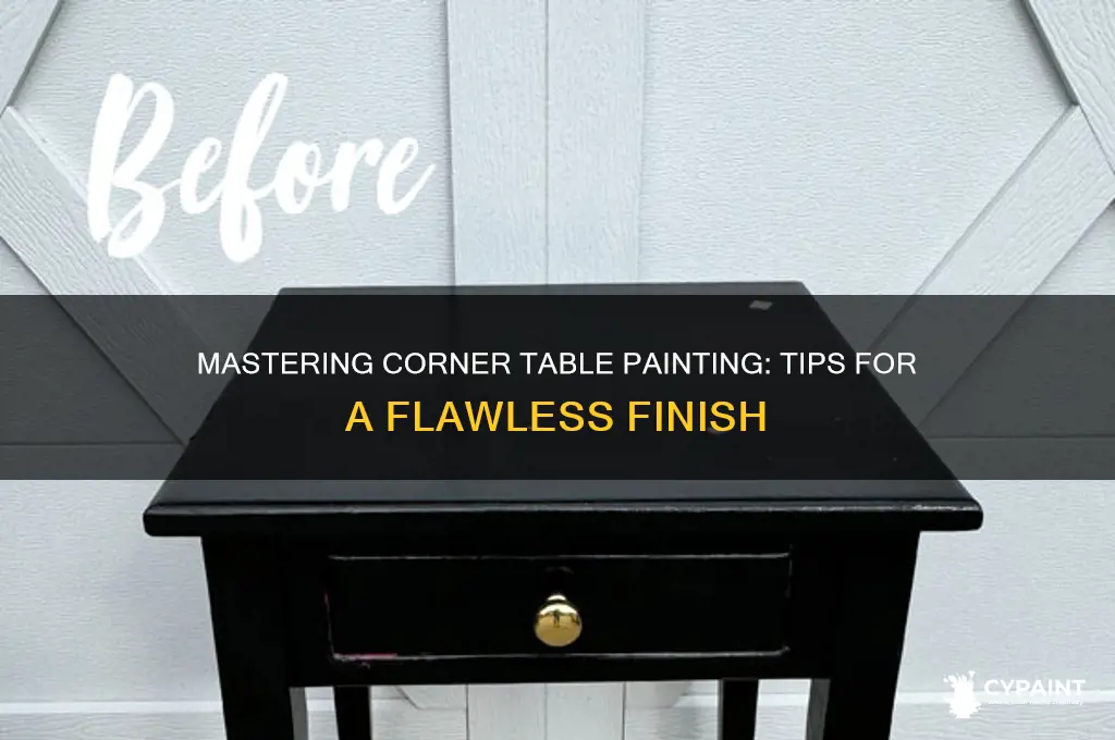 how to paint a table in corner