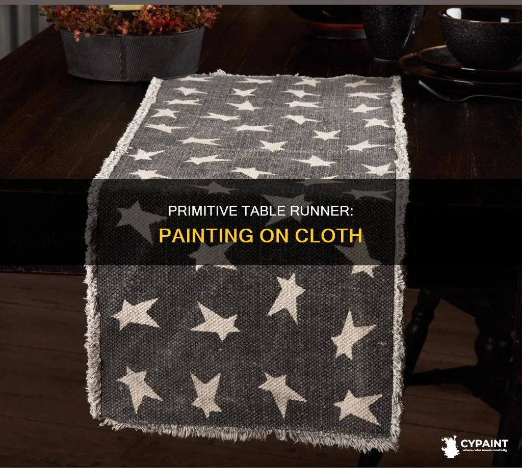 how to paint a table runner on cloth primative