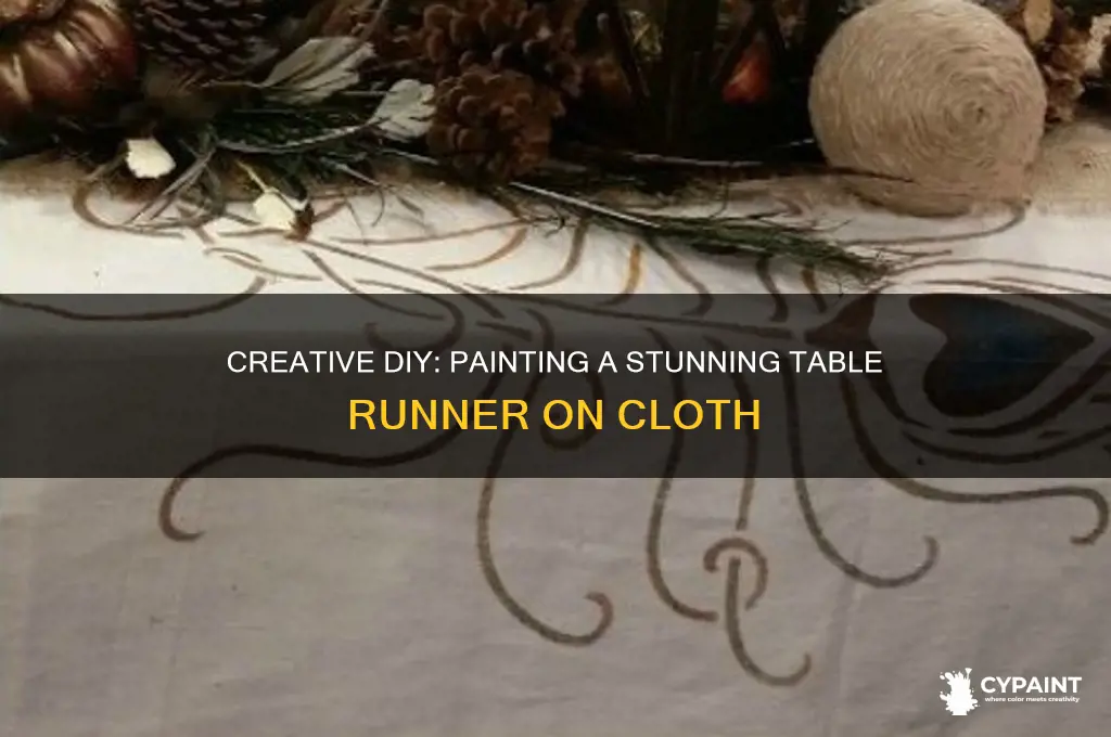 how to paint a table runner on cloth