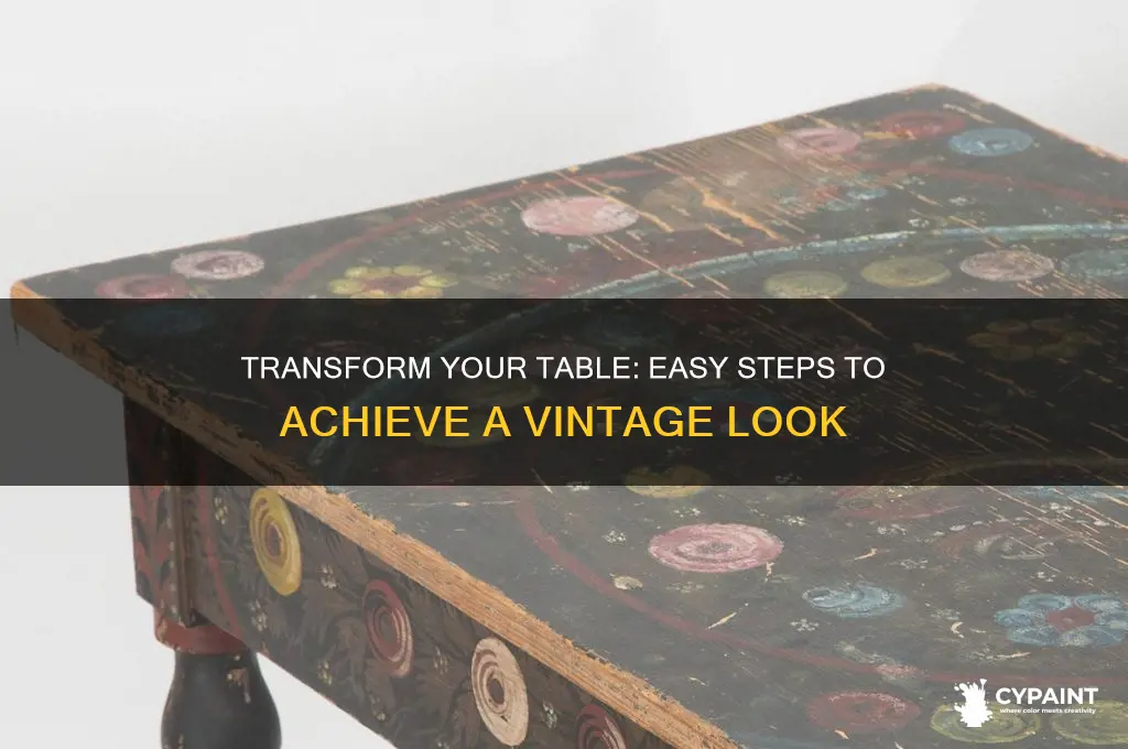 how to paint a table to look vintage
