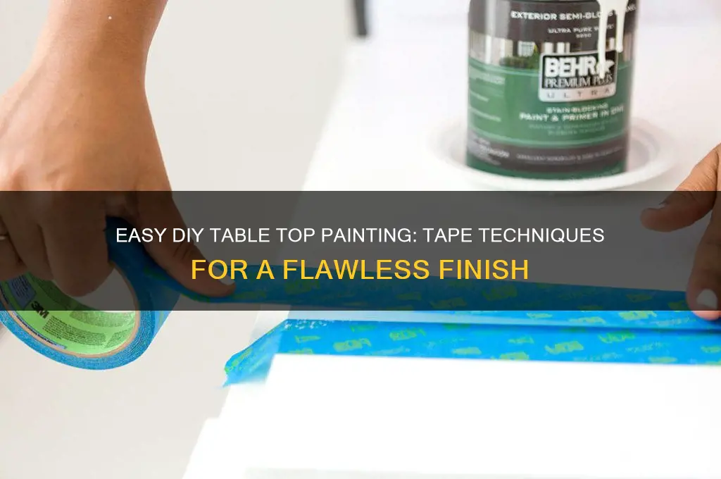 how to paint a table top with tape
