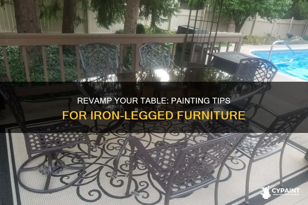 how to paint a table with iron legs