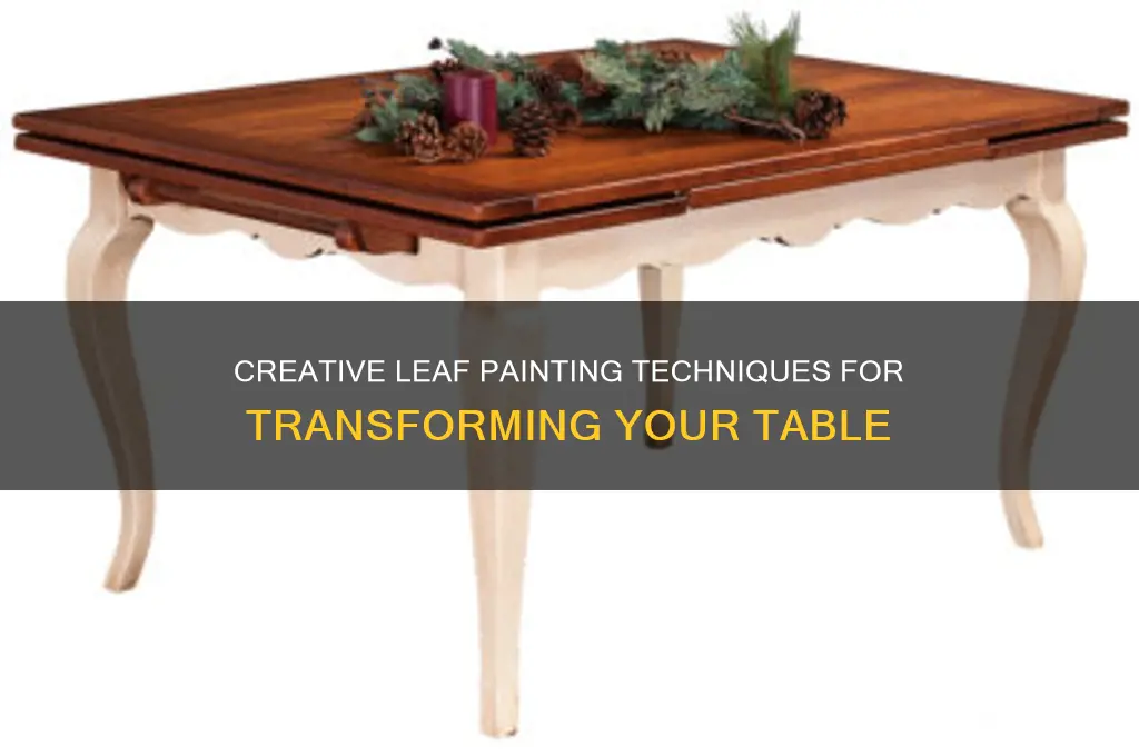 how to paint a table with leaves