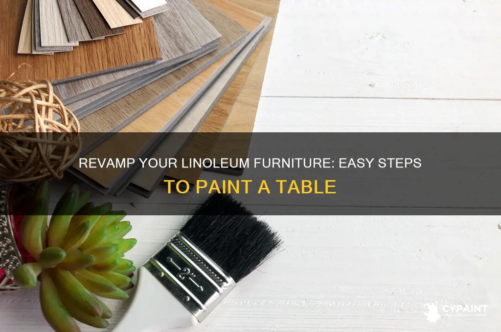 how to paint a table with linoleum furtiture