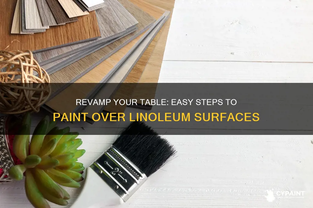 how to paint a table with linoleum