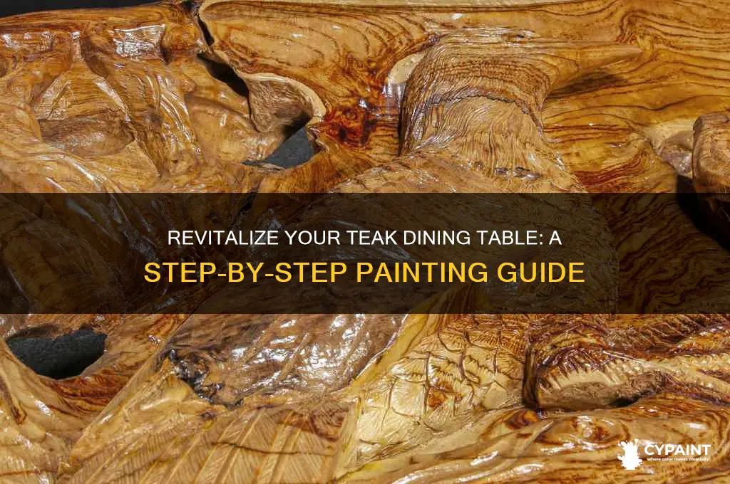 how to paint a teak dining table