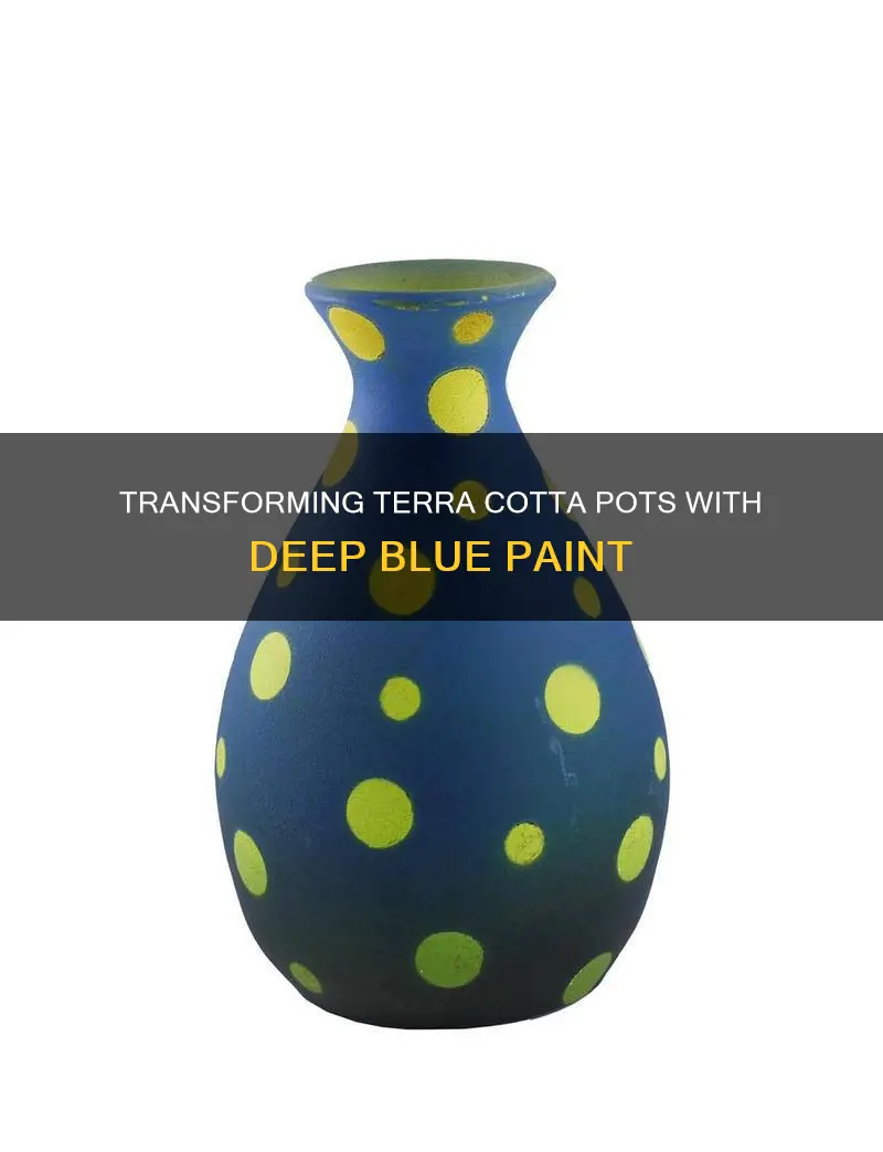 how to paint a tera cotta pot deep blue