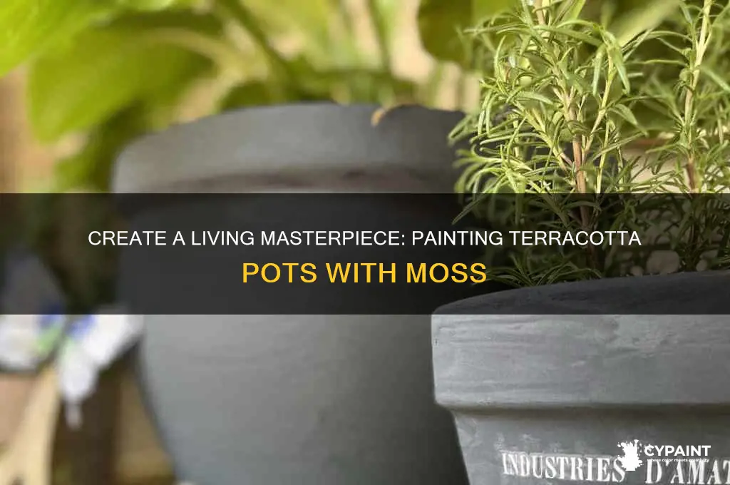 how to paint a terracotta pot with moss