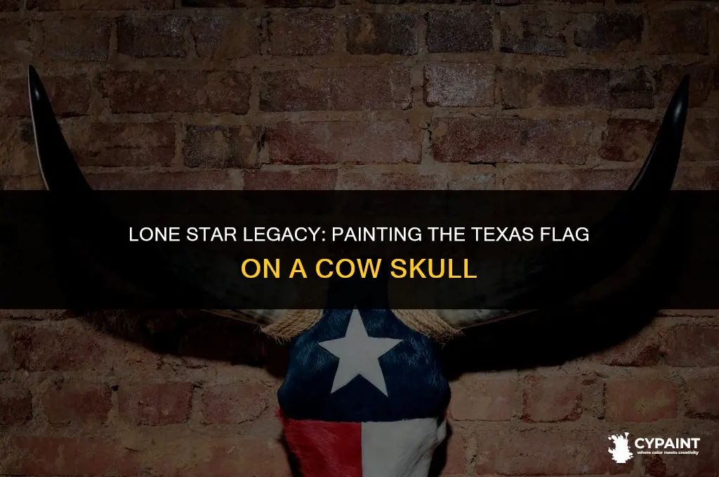 how to paint a texas flag on a cow skull