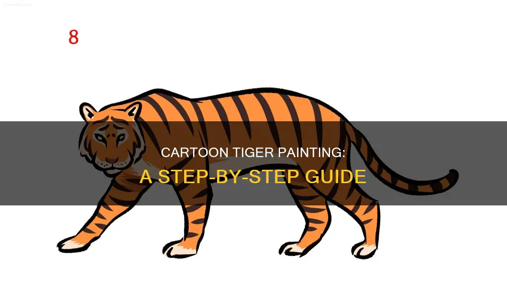 how to paint a tiger step by step cartoon