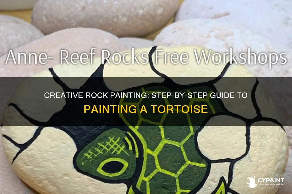 how to paint a tortoise on a rock