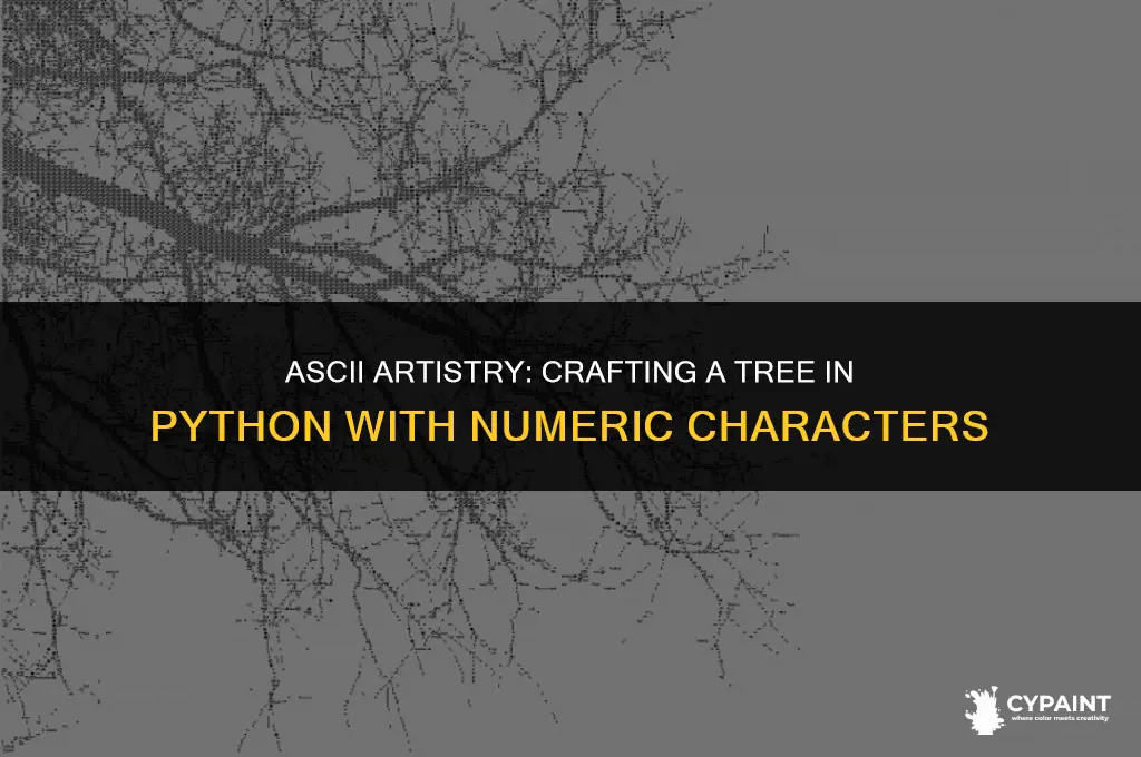 how to paint a tree in python with ascii numbera