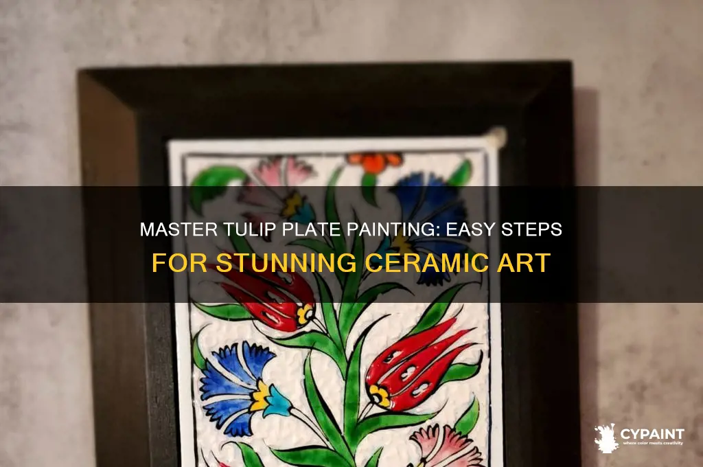 how to paint a tulip on s plate