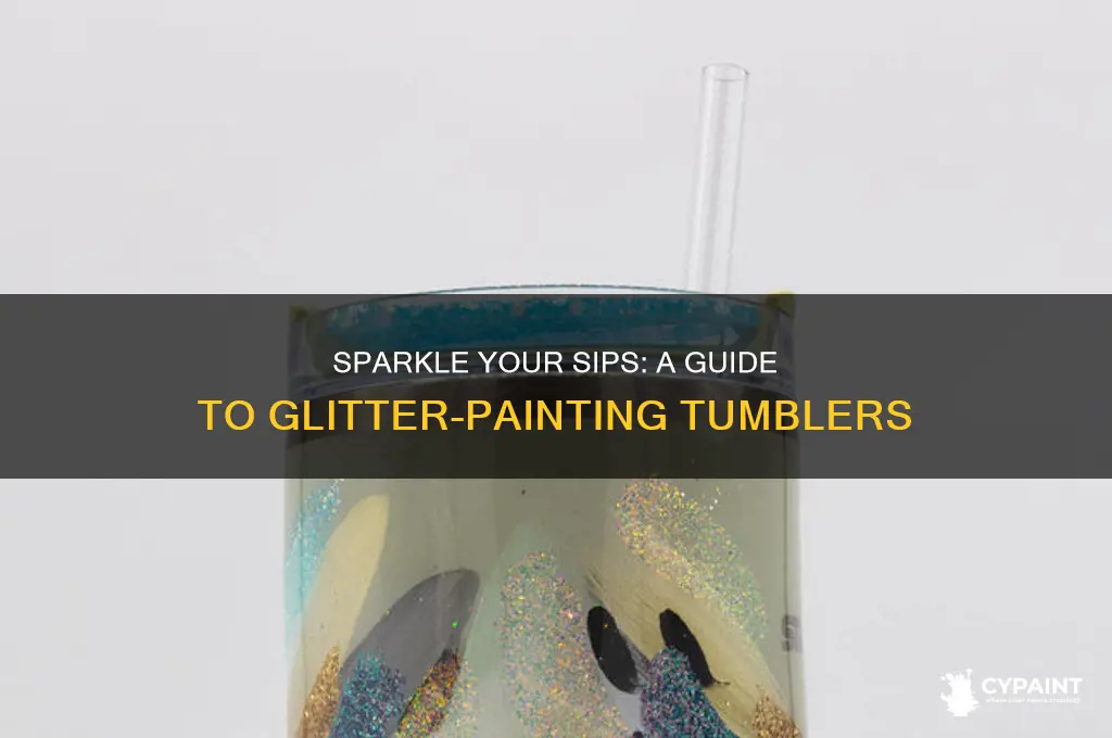 how to paint a tumbler with glitter