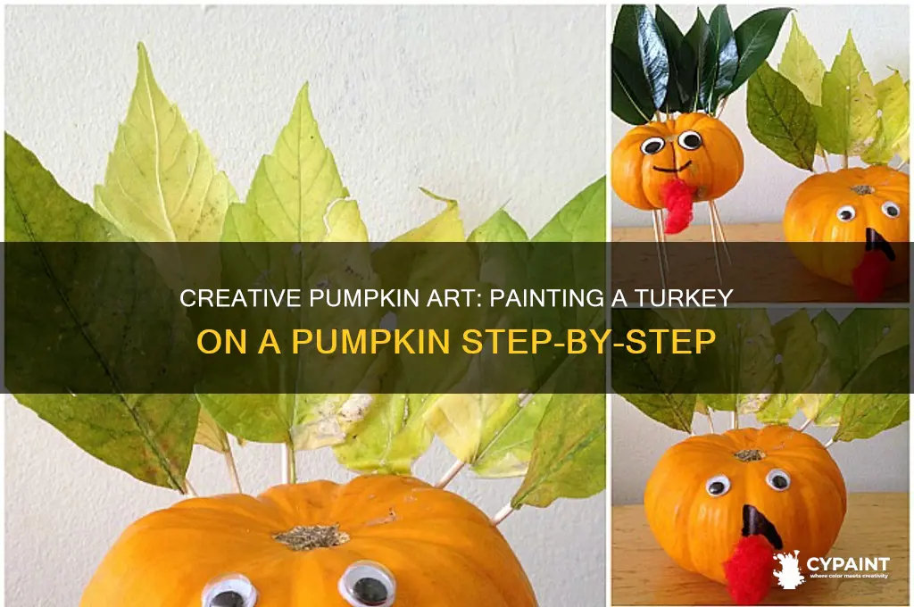 how to paint a turkey on a pumpkin