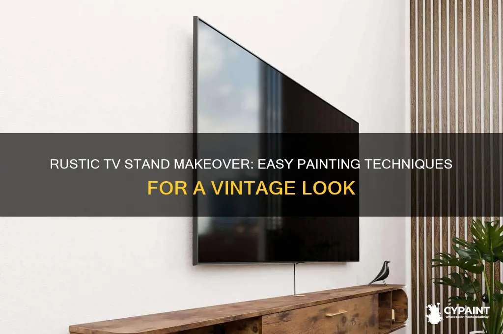 how to paint a tv stand rustic
