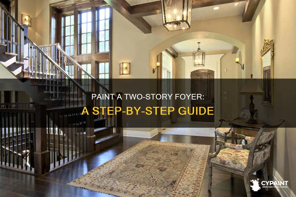 how to paint a two story foyer with stairs