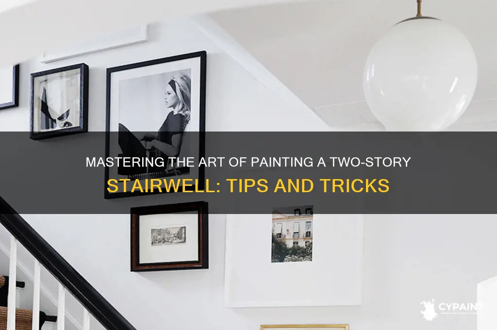 how to paint a two story stairwell