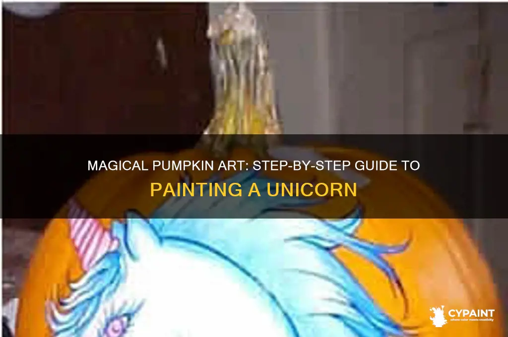 how to paint a unicorn on a pumpkin