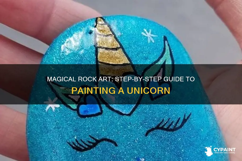 how to paint a unicorn on a rock