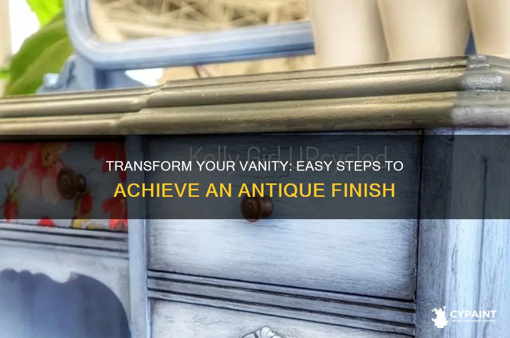 how to paint a vanity to look antique