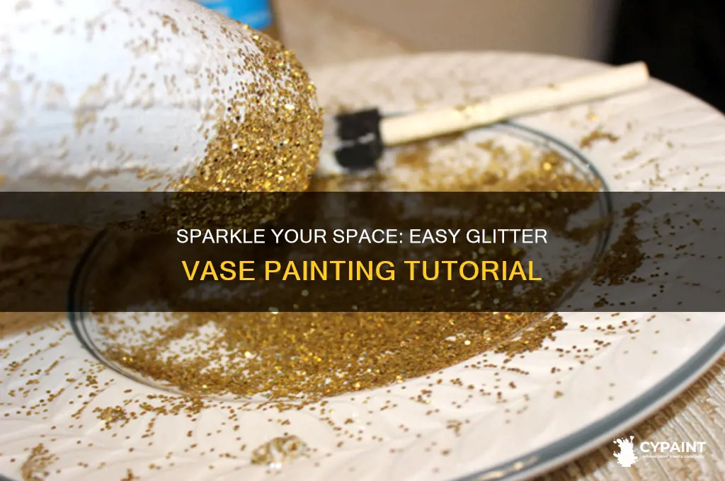 how to paint a vase with glitter