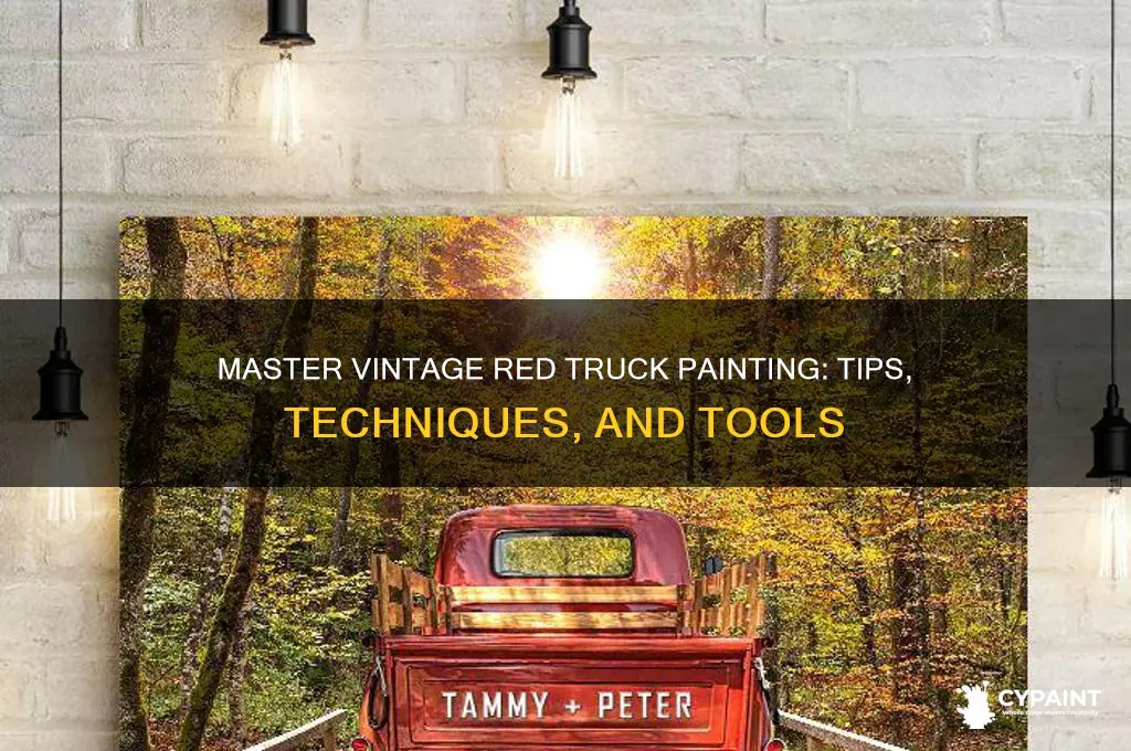 how to paint a vintage red truck