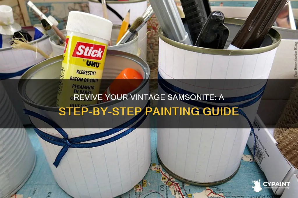how to paint a vintage samsonite suitcase