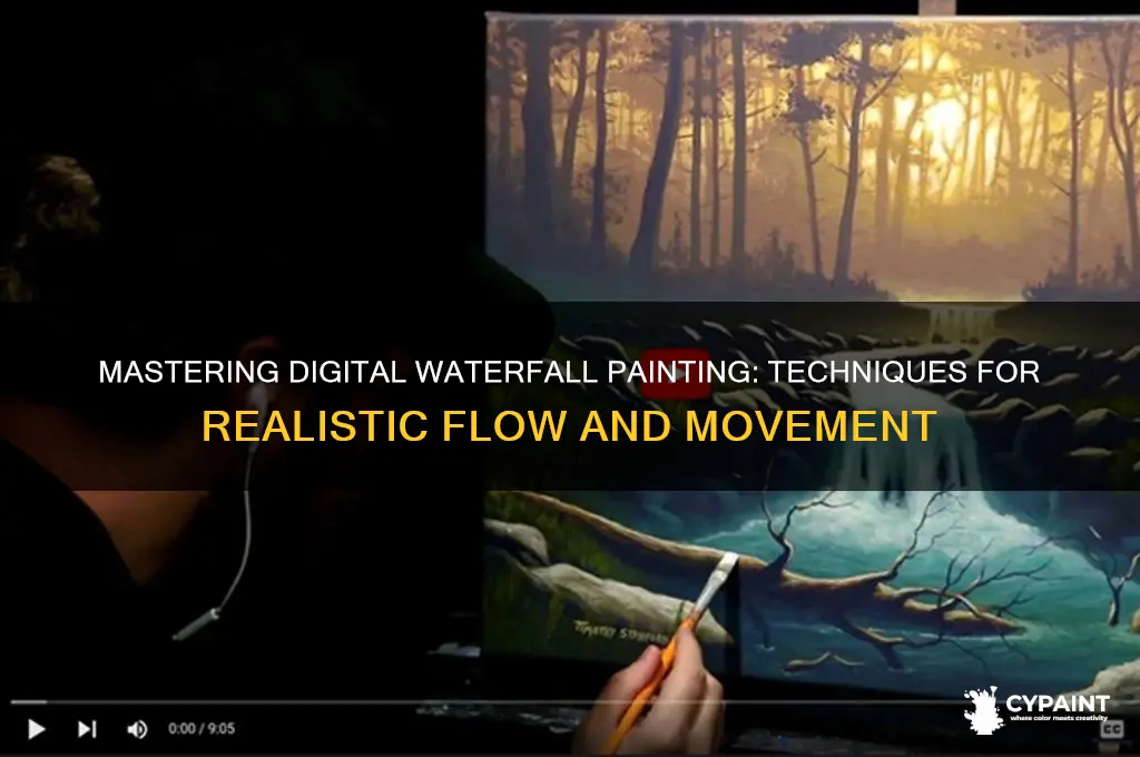 how to paint a waterfall in digital