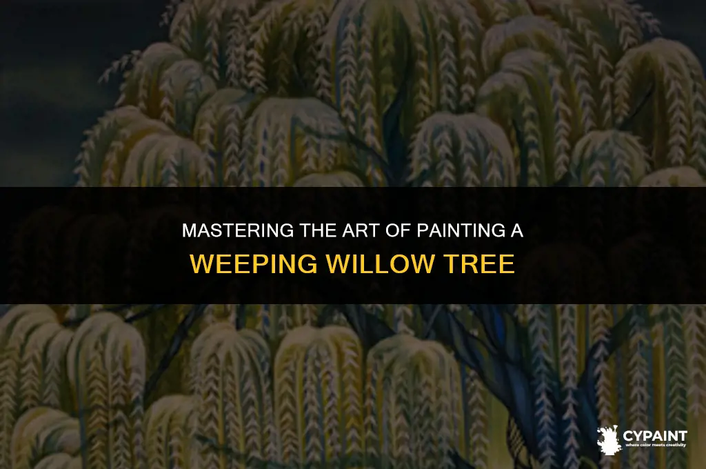 how to paint a weeping willow tree step by step