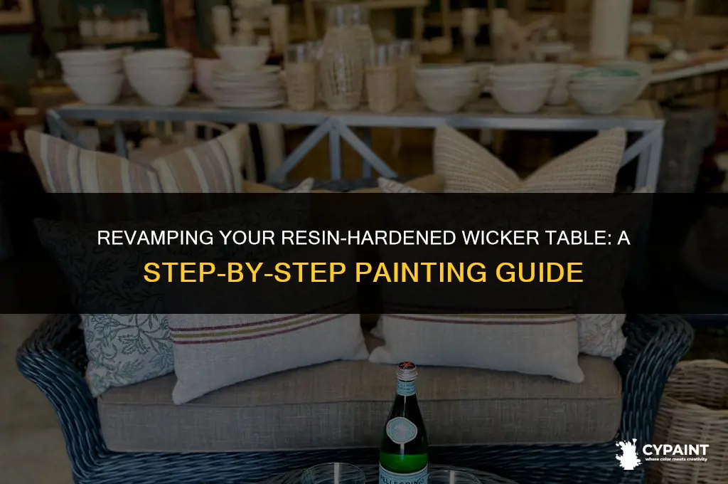 how to paint a wicker table that is resin hardened
