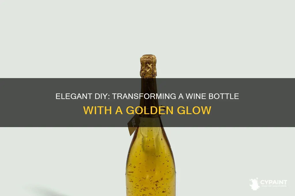 how to paint a wine bottle gold