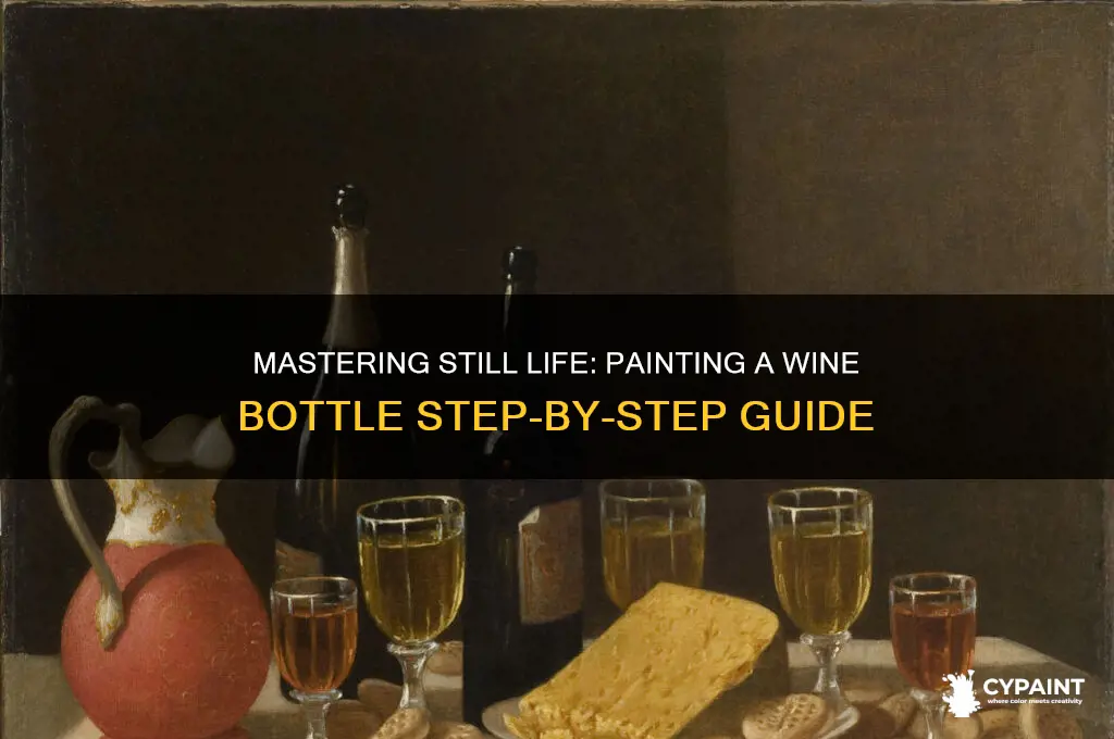 how to paint a wine bottle still life