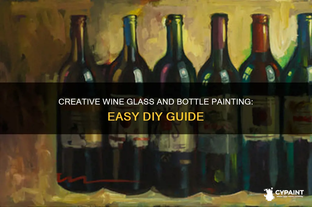 how to paint a wine glass and bottle
