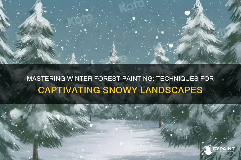 how to paint a winter forest landscape
