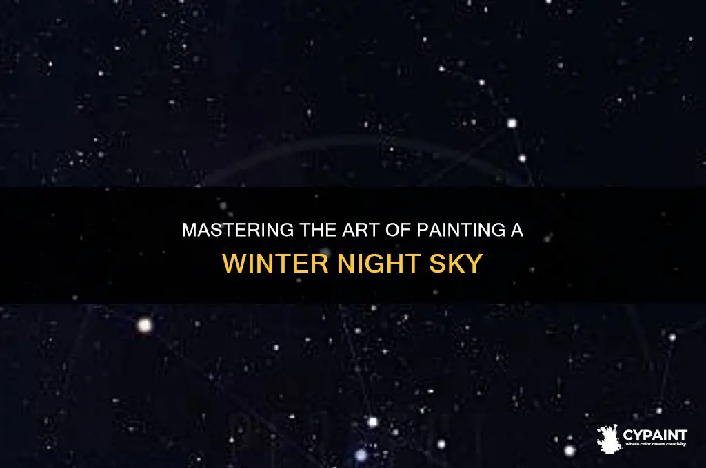 how to paint a winter night sky