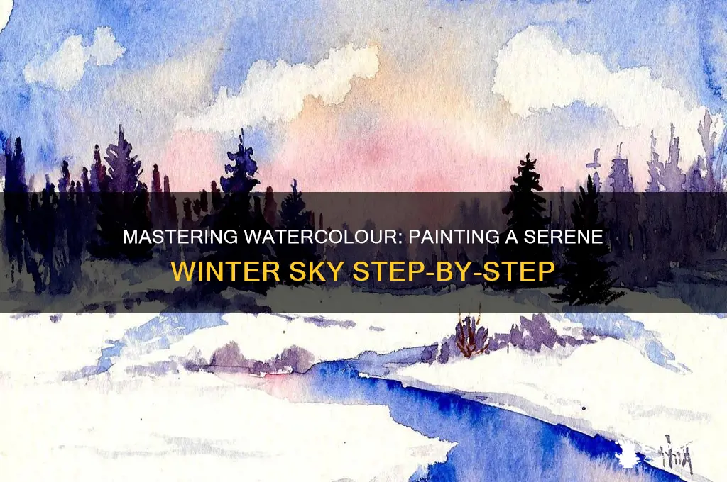 how to paint a winter sky in watercolour