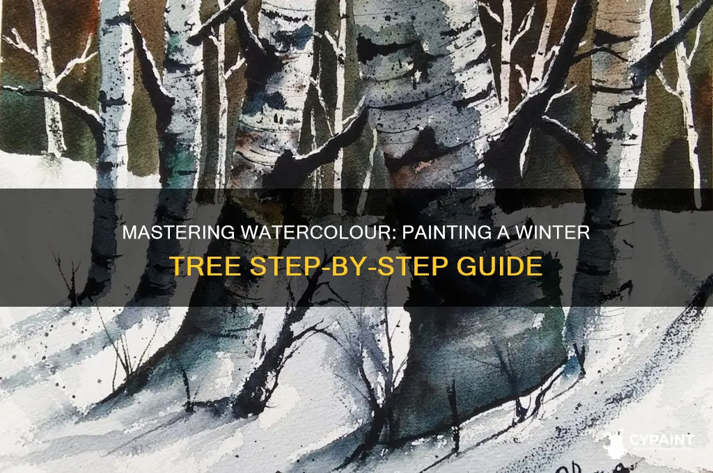 how to paint a winter tree in watercolour