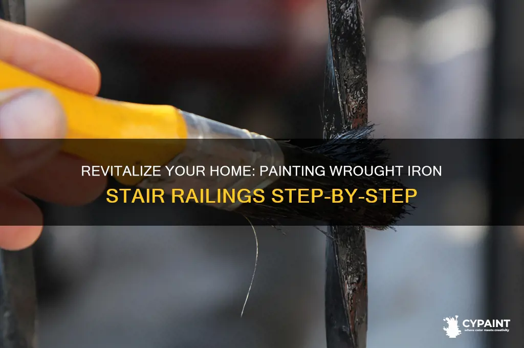 how to paint a wrought iron stair railing