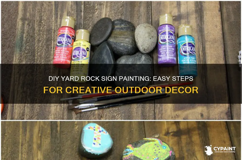 how to paint a yard rock sign